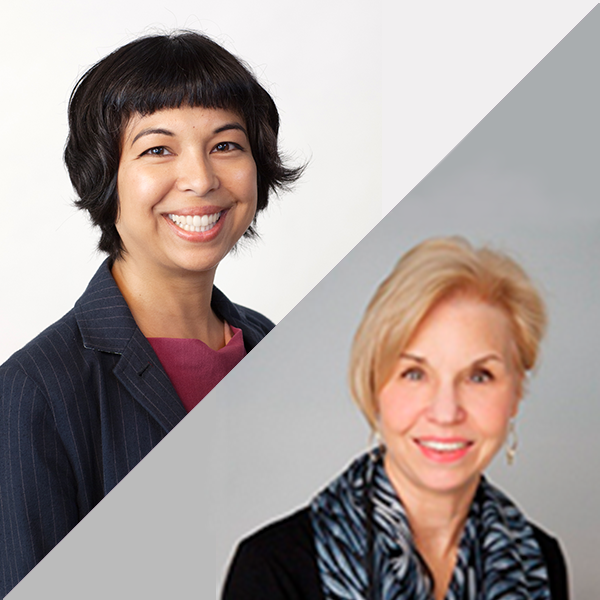 Creative Arts Therapies Department's Sherry Goodill, PhD, clinical professor and chair, and Yasmine Awais, MAAT, ATR-BC, assistant clinical professor